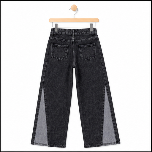 بنطلون أطفال وايد ليج أن فاشون — أسود — عرض المنتج 2