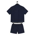 WEELZ Soft Camp-Collar Shirt & Shorts Set — Navy, back hanger