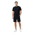 WEELZ cooling cotton crew-neck T-shirt and shorts set in black, styled model view one