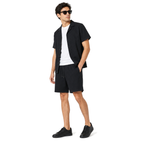 WEELZ Soft Camp-Collar Shirt & Shorts Set — Black, model look 3