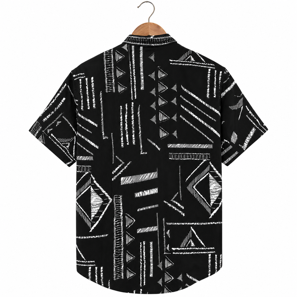 WEELZ Graphic Print Hawaii Shirt — Black — back