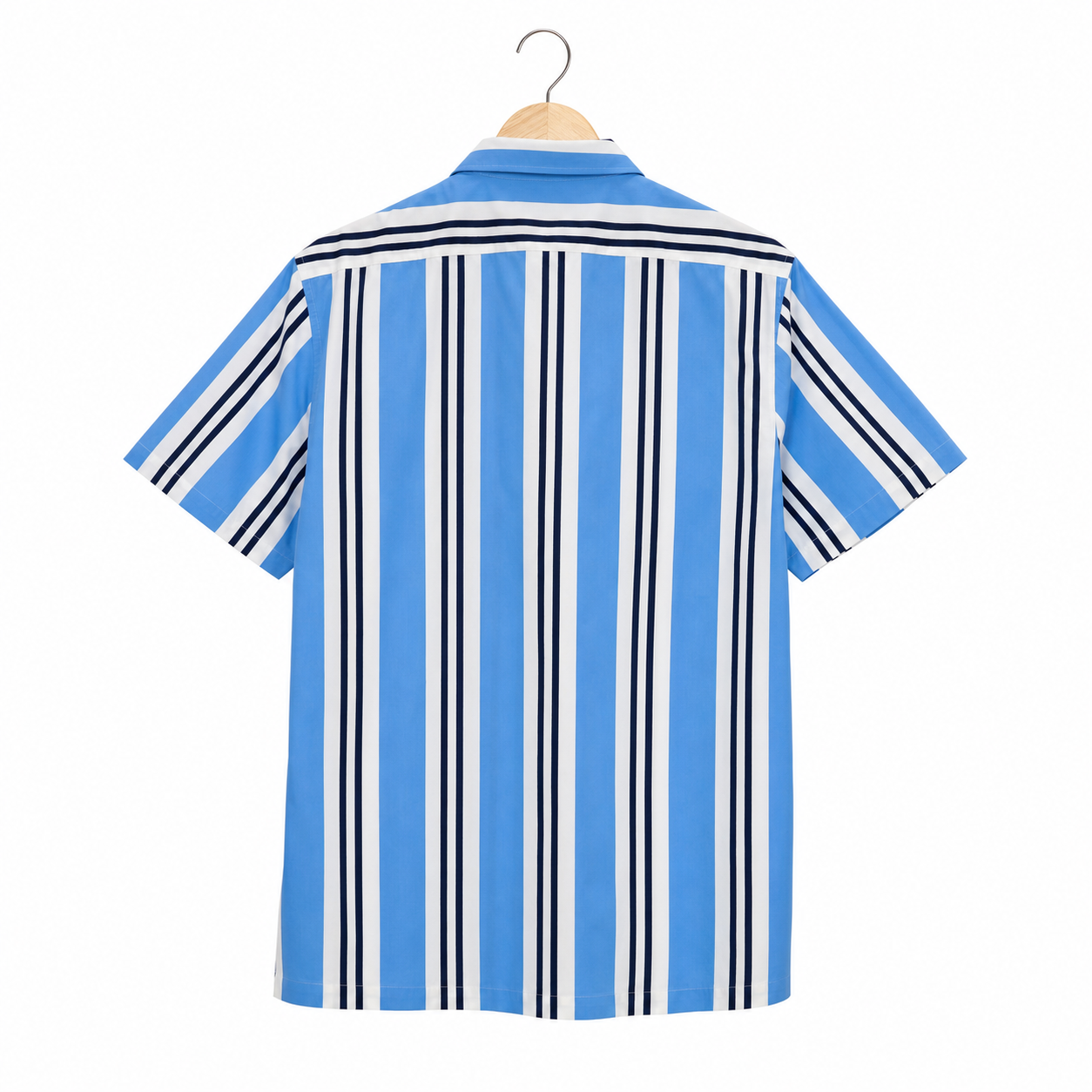 WEELZ Striped Print Hawaii Shirt — Sky Blue — back