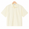 WEELZ striped box-fit short-sleeve shirt Soft Yellow — front hanger