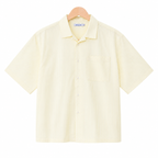 WEELZ striped box-fit short-sleeve shirt Soft Yellow — front hanger