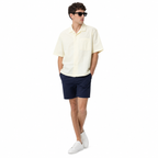 WEELZ striped box-fit short-sleeve shirt Soft Yellow — model 2