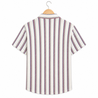 WEELZ Striped Mesh Knit Shirt — Burgundy Stripe — 02 hanger back