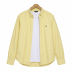 WEELZ Classic Cotton Button-Down Shirt — verified soft-yellow logo placement