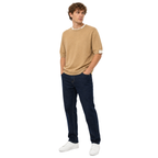 WEELZ Contrast-Trim Crew Neck Knit T-Shirt — Beige — model look 2