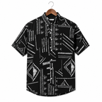 WEELZ Graphic Print Hawaii Shirt — Black — front
