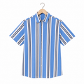 WEELZ Striped Print Hawaii Shirt — Sky Blue — front
