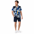 WEELZ geometric linen-blend Hawaii shirt Blue — styled look two