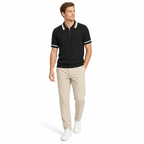 WEELZ geometric-trim zip knit polo in black — men’s look 3