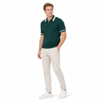 WEELZ geometric-trim zip knit polo in dark green — men’s look 3