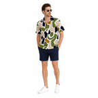 WEELZ geometric linen-blend Hawaii shirt White and Green — styled look two
