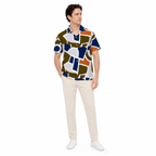 WEELZ geometric linen-blend Hawaii shirt White and Olive — styled look one