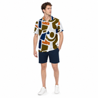 WEELZ geometric linen-blend Hawaii shirt White and Olive — styled look two