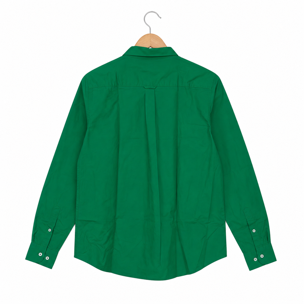 WEELZ Classic Cotton Button-Down Shirt — Green — back view