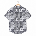 WEELZ grey patchwork Hawaii shirt, front hanger view