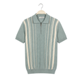 WEELZ Fine Stripe Zip Knit Polo Mint — front view