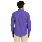 WEELZ Classic Cotton Button-Down Shirt — Mauve — back styling view