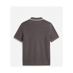 WEELZ Contrast V-Neck Knit Polo - Charcoal Grey - view 2