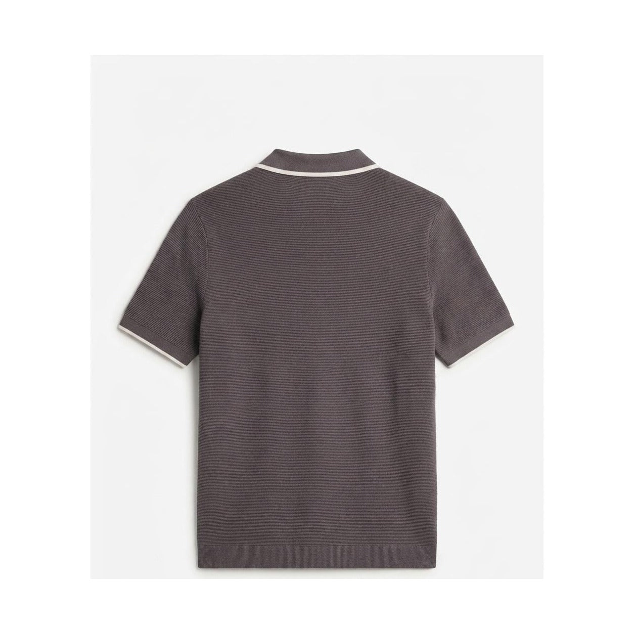 WEELZ Contrast V-Neck Knit Polo - Charcoal Grey - view 2