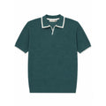 WEELZ Contrast V-Neck Knit Polo - Green - view 1