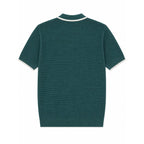 WEELZ Contrast V-Neck Knit Polo - Green - view 2