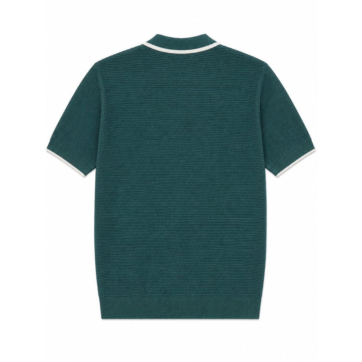 WEELZ Contrast V-Neck Knit Polo - Green - view 2