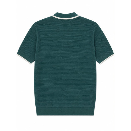 WEELZ Contrast V-Neck Knit Polo - Green - view 2