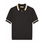 WEELZ Geometric-Trim Zip Knit Polo - Black - view 2
