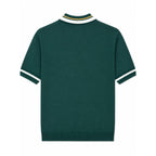 WEELZ Geometric-Trim Zip Knit Polo - Green - view 1