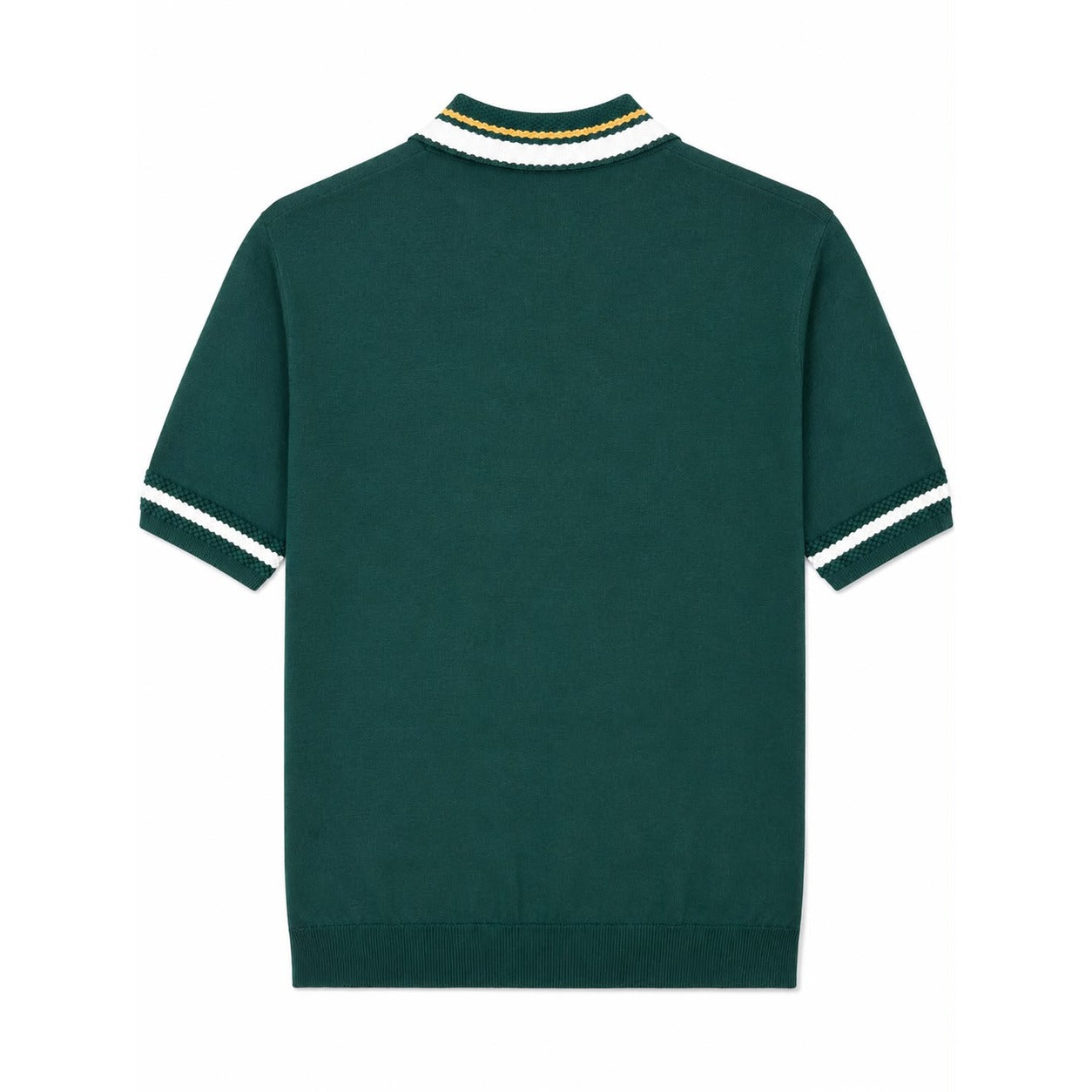 WEELZ Geometric-Trim Zip Knit Polo - Green - view 1