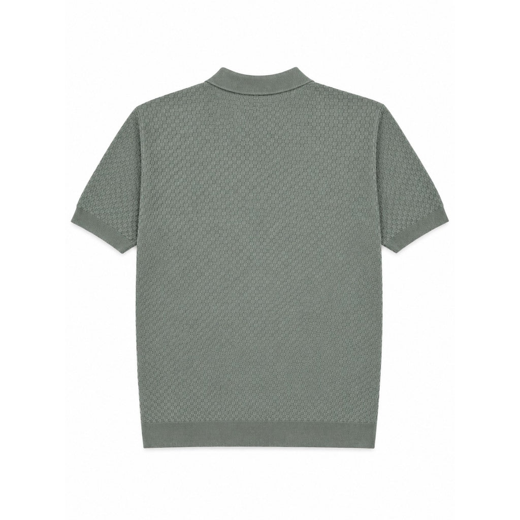 WEELZ Textured Zip Knit Polo - Olive - view 3