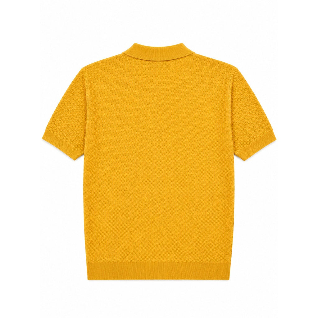WEELZ Textured Zip Knit Polo - Yellow - view 2