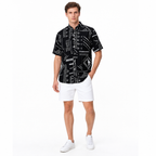 WEELZ Graphic Print Hawaii Shirt — Black — model look 2