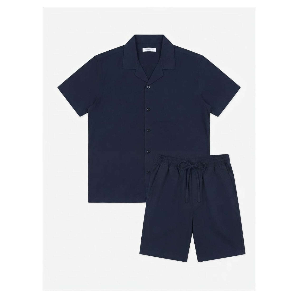 WEELZ Soft Camp-Collar Shirt & Shorts Set - Navy - view 2