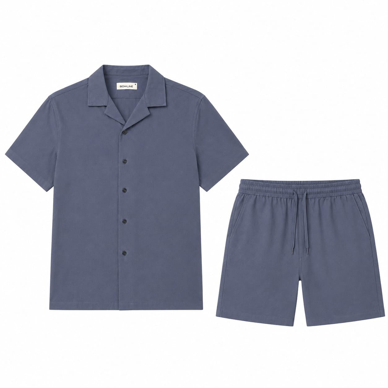 WEELZ Soft Camp-Collar Shirt & Shorts Set - Petrol Blue - view 1
