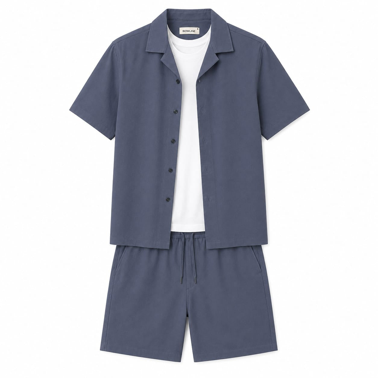 WEELZ Soft Camp-Collar Shirt & Shorts Set - Petrol Blue - view 2