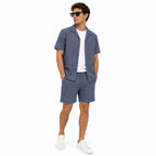 WEELZ Soft Camp-Collar Shirt & Shorts Set - Petrol Blue - view 3