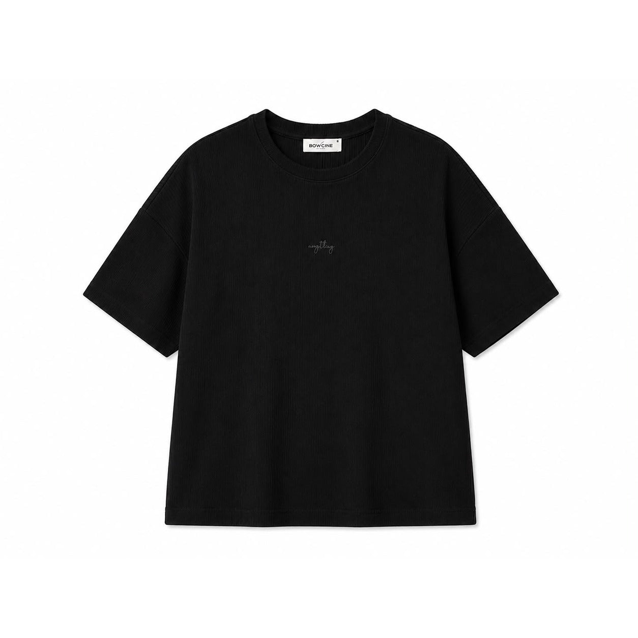 WEELZ Textured Cotton T-Shirt & Shorts Set - Black - view 2