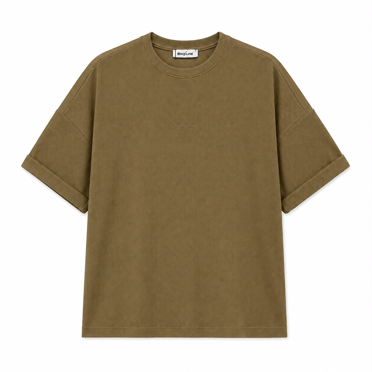WEELZ Textured Cotton T-Shirt & Shorts Set - Olive - view 1