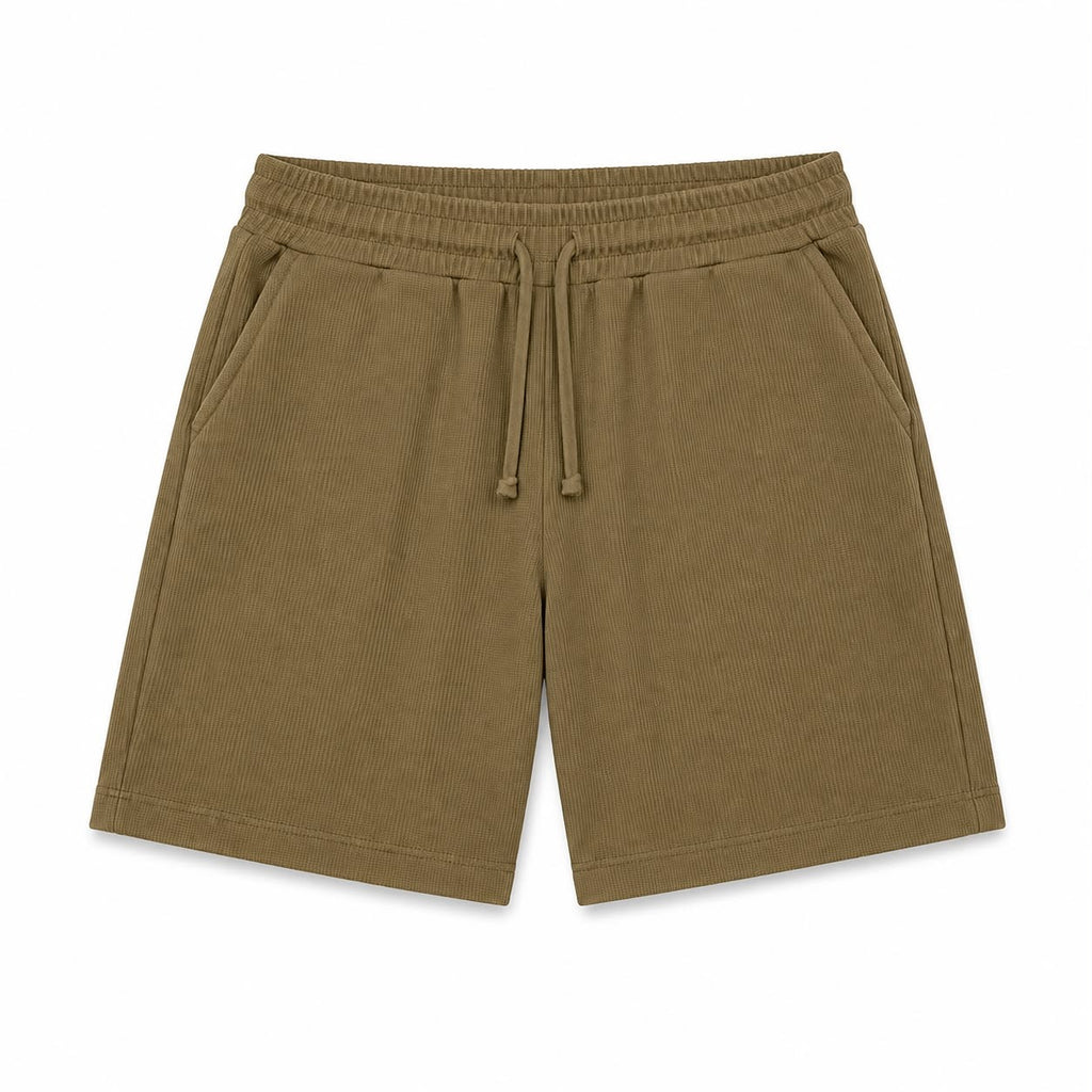 WEELZ Textured Cotton T-Shirt & Shorts Set - Olive - view 2