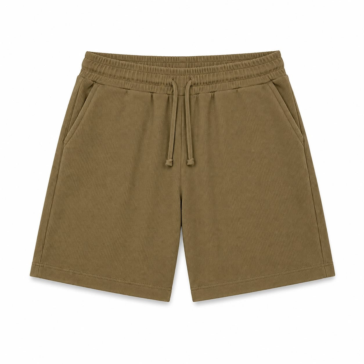 WEELZ Textured Cotton T-Shirt & Shorts Set - Olive - view 2