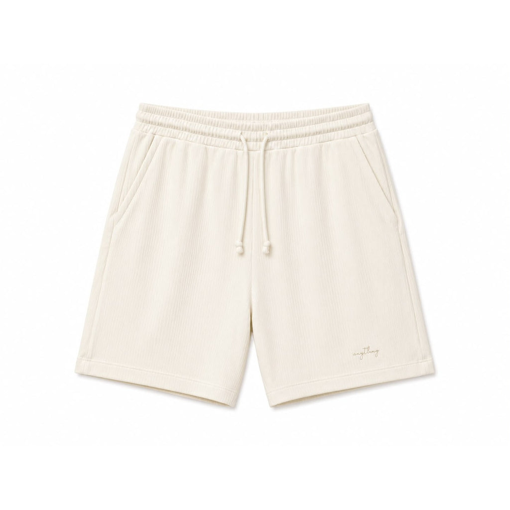 WEELZ Textured Cotton T-Shirt & Shorts Set - Off-White - view 2