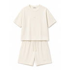 WEELZ Textured Cotton T-Shirt & Shorts Set - Off-White - view 3