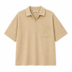 WEELZ Pocket-Collar Cotton T-Shirt & Shorts Set - Beige - view 3