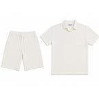 WEELZ Pocket-Collar Cotton T-Shirt & Shorts Set - White - view 2