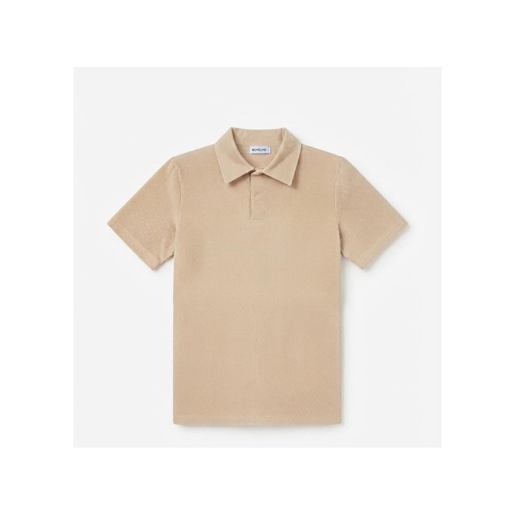 WEELZ Button-Collar Cotton T-Shirt & Shorts Set - Beige - view 3