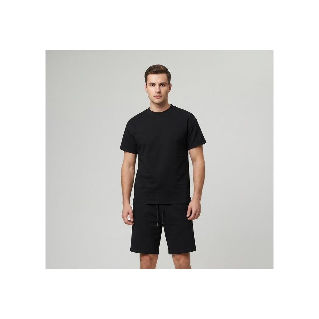 WEELZ Cooling Cotton Crew-Neck T-Shirt & Shorts Set - Black - view 2